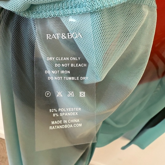 Rat & Boa Blue Red Floral Tulip Sheer Santino Maxi dress long sleeve XL NWOT - Picture 9 of 9